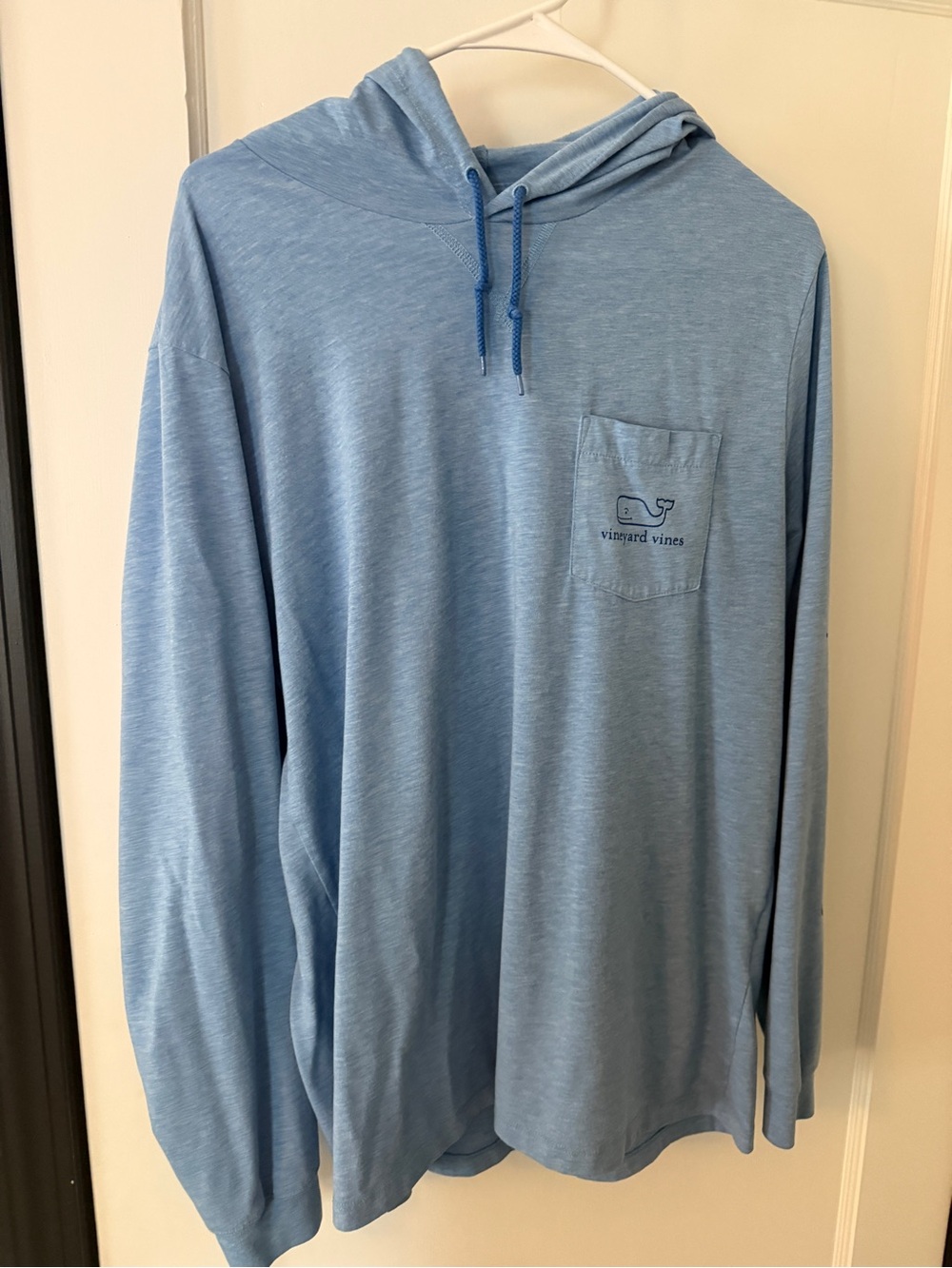 Vineyard Vines Light Blue Hooded Long-Sleeve Pocket Shirt